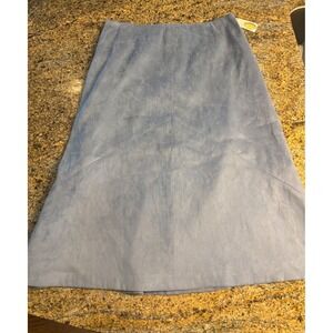 NWT Vintage Talbots Petites A-Line Skirt‎ Size 10P Suede Feel Blue Career Casual